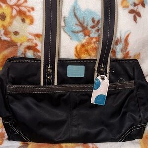 COACH Hampton Tote Small Purse Handbag Black.